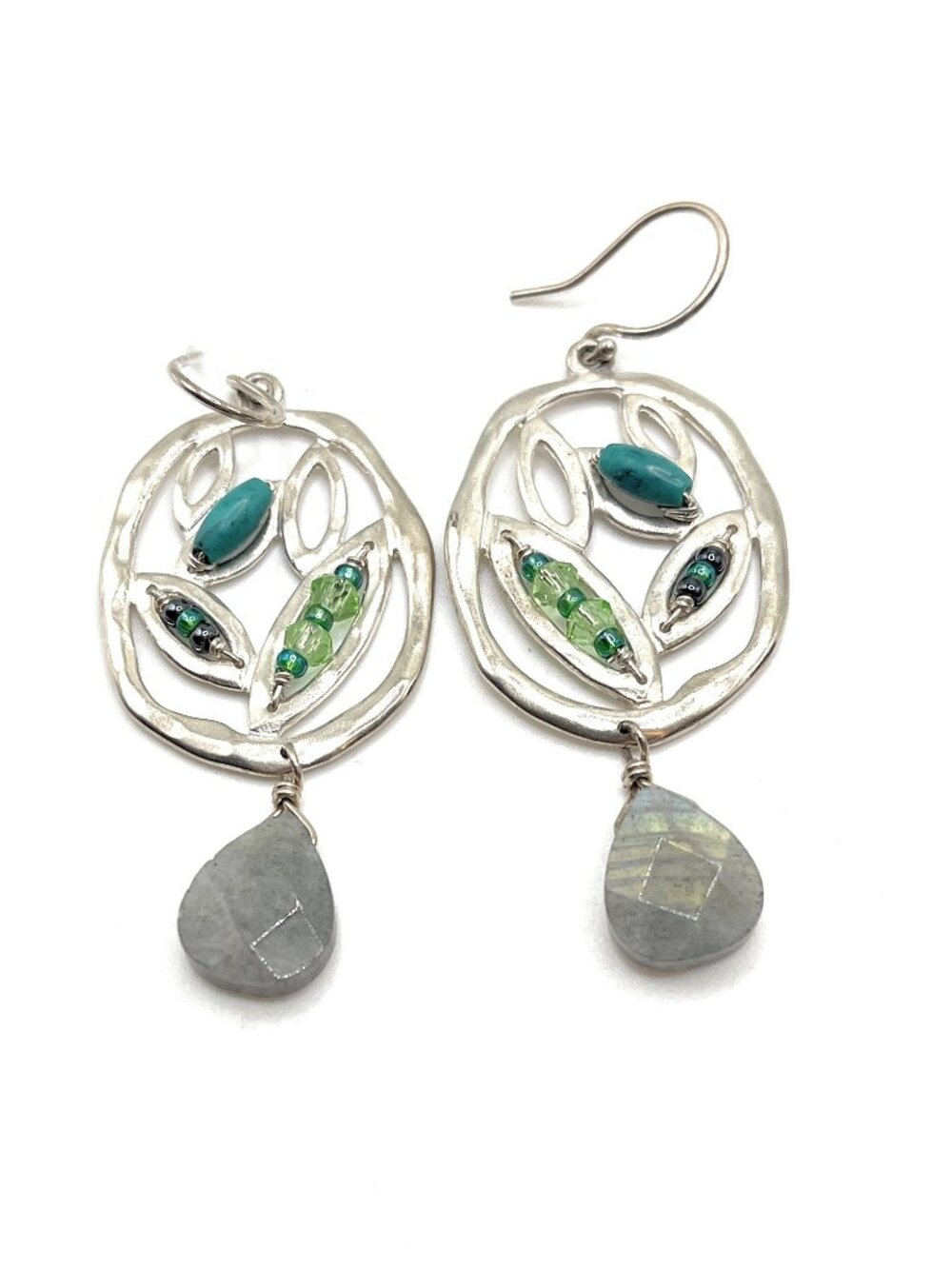W2213 Retired Silpada Silver Turquoise Earrings